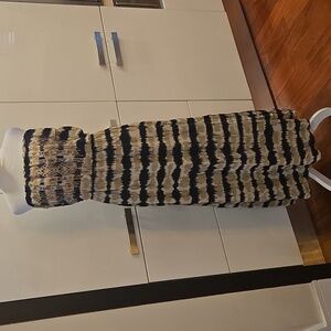 NWT Solitaire Strapless Embroidered Maxi Sun Dress Brown Black Womens Size Large